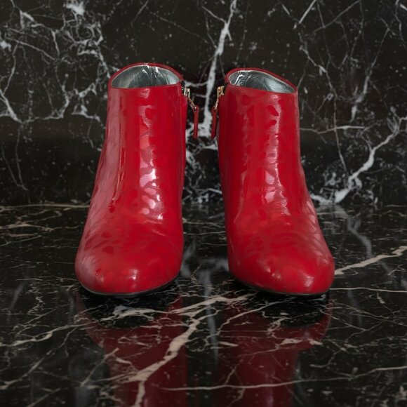 Alberto Guardiani Leather Lipstick Heels Side Zip Ankle Boots - Picture 6 of 14